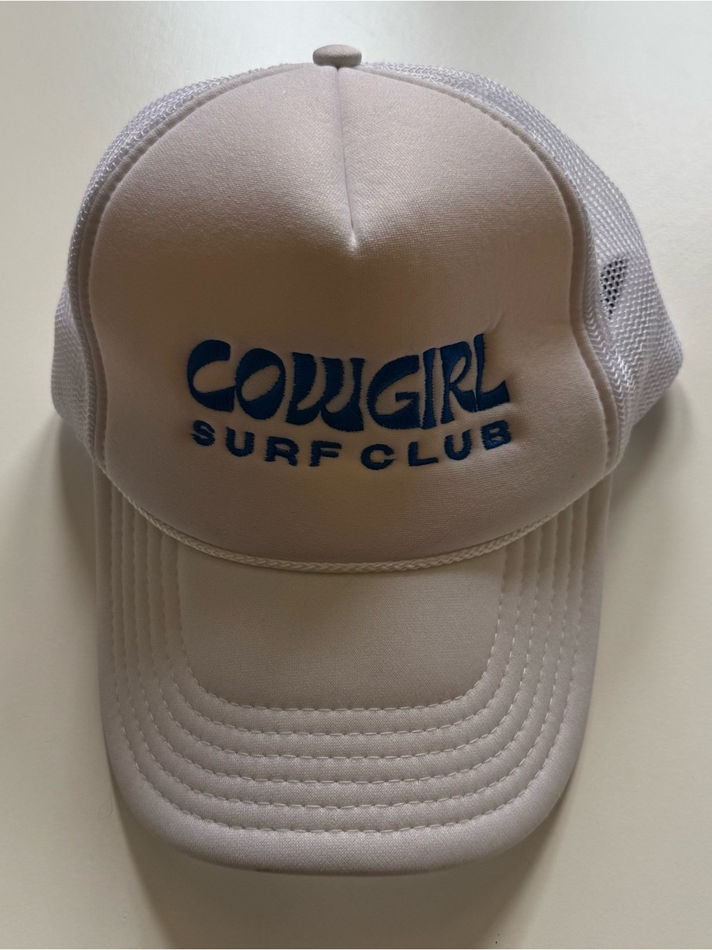 Cowgirl Surf Club Adult Unisex White Trucker Hat - Size O/S
